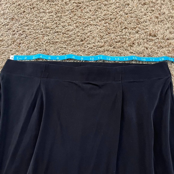Eileen Fisher Straight Skirt Women's Size Large Black Elastic Waist Knee Length - Picture 4 of 5